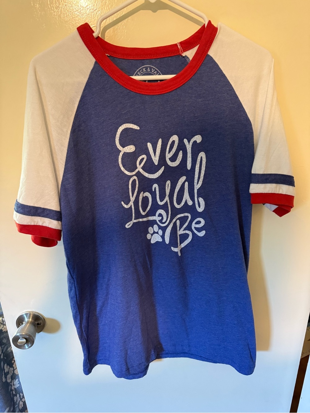 Louisiana Tech University Bulldogs ‘Ever Loyal Be' Blue & White Raglan Tee LG